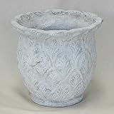 植木鉢/プランター アンティーク ホワイトガーデン 【ポット型/φ23cm】 底穴有り 〔ガーデニング用品/園芸〕
