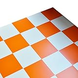 [ハリーオリジナル] リフォームするなら少量パックが便利で使いやすい ハリーDIY カラーフロアタイル 30cm角 [10枚パック] (マット オレンジ×ホワイト)