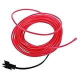 ネオンライト，SODIAL(R)ピンクのフレキシブルELワイヤーネオンライト5M　ダンスパーティー装飾品＋コントローラー