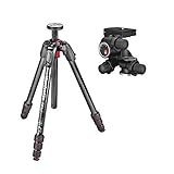 Manfrotto 190go!カーボン4段三脚+410ギア付き雲台キット ブラック JP-MK190GC4-410