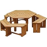 山善(YAMAZEN) ガーデンマスター パティオテーブル＆ベンチ(4点セット) HXT-135B