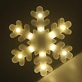 ナイトライト、liyudl 3 W 12led 3dスノーフレークランプスイッチ、電池式夜間ライトウォームホワイト