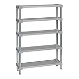 選べる幅サイズ31段階！軽量アルミ製 収納ラック5段 棚板奥行18cm 高さ120cm 幅バリエーション30cm～180cm (60cm)