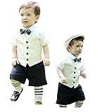 (プチプライム) Petit Prime キッズ 子供服 男の子 フォーマルスーツ 半袖 入学式 卒業式 結婚式 発表会 七五三 5点セット (80, ホワイト)