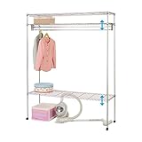 インテリア 家具 便利 おしゃれ 1.5倍掛頑丈ハンガーラック 【7： 幅151cm/1段掛け】 スチール製 カバー/棚/キャスター付き 高さ調節可