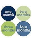 NEW Baby Month Stickers Baby Green Blue Months 1-12 Monthly Milestone Sticker Boys 1068 [並行輸入品]