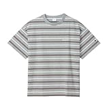 [チャンピオン] モダン 半袖Tシャツ 夏服 アンダーシャツ 半袖 丸首 綿100% グラフィックロゴ ショートスリーブボーダーTシャツ メンズカジュアル C3-C303 オックスフォードグレー
