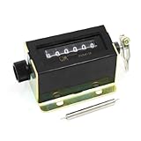 uxcell プルカウンタ　メカニカル　D94-S　6桁リセッタ　引っ張る　プラスチック製　ブラック