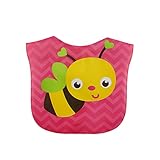 GOGO Wash And Wipe Eva Bib, Colorful Carton With Catch-All Pocket, 1 Pc-Red Bee