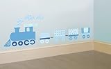 Funtosee Nursery Train Wall Decals, Blue [並行輸入品]