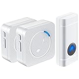 ワイヤレスチャイム Treezitek 呼び出しチャイム 呼出音楽52曲選択可能4段階 ドアベル インターホン 呼び鈴玄関 防水 防塵 防犯ドアベル 店舗、事務所、玄関、別墅、介護現場 配線不要 (送