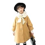 PAPA KIDS　子供服　女の子コート ガールズ アウター トレンチ コート 秋冬 防寒着 発表会 パーティー 入園式 (140cm, カーキー)