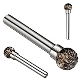 uxcell ダブルカット タングステン カーバイドロータリーファイル12mm ヘッド6mmシャンクボール形状