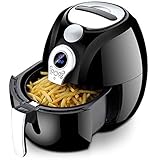 新しい空気フライヤー、1400W高出力家庭、フライヤーなし、3.2リットル大容量LCDフライヤー、黒