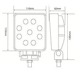 広範囲照射9LED搭載防水ワークライト