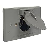 Hubbell-Bell 5153-0 1-Gang Weatherproof Horizontal Motor Plug Base Device Cover Gray [並行輸入品]