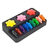 Naisidier 雪の結晶形 クレヨン 早期教育 雪の結晶 鉛筆セット 子供用 文学 ツール カラフルなパズルおもちゃ 12個
