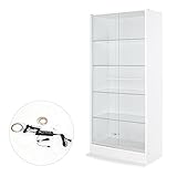 【JAJAN】フィギュアラック「サード(3rd)」ワイド LED付き引き戸タイプ 幅83cm奥行39cm高さ180cm ハイタイプ ホワイト【正規品】[鍵付きコレクションケース][棚プレ対象商品]