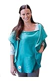 Poncho Baby (ポンチョベビー) ムスリンコットン100％ ポンチョ型 授乳用ケープ オーバルタイプ (オーバルタイプ, エメラルド)