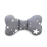 Head & Neck Support Baby Pillow Organic Cotton, Best Headrest for Car Seat, Stroller (StarDream Grey