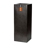 樹脂製軽量ポット CAPI トールスクエアー ブラック H100 植木鉢