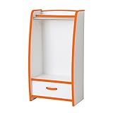 【花夢偉】(KAMUY)ハンガーラック 幅48cm カラー自分で身支度幼児のお子様でも自分でしまえる高さ設計!! (オレンジ)