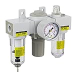 PneumaticPlus SAU2000M-N02G Mini Three-Unit Combo Compressed Air Filter Regulator Lubricator FRL, Ai