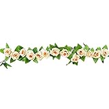 ローズ人工花ロマンチックな花のつるフェンスウェディング家の庭の装飾-シャンパン