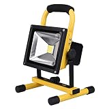 DoubleTop LED投光器 充電式 20W 昼光色 6500K IP65防水 バッテリー内蔵 ポータブル アウトドア 夜間照明