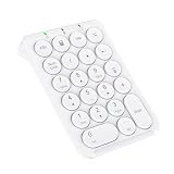iClever テンキー Bluetooth ワイヤレス 数字 キーボード パンタグラフ式 Type-C充電 超薄型 Tabキー付き ブルートゥース 無線 ナンバーパッド 左手デバイス 片手デバイス ショートカットキー Windows/iOS/Android対応 IC-KP08 (ホワイト)