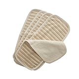 オーガニックコットン100%成形天竺股おむつ太ボーダー5枚組:天竺地とパイル地の2枚仕立て!