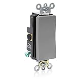Leviton A5623-2GY 20 Amp 120/277V 3-Way Antimicrobial Treated Decora Plus Switch, Gray [並行輸入品]
