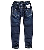 L.COPECK エルコペック 女の子用 ストレッチ デニムパンツ ウエストゴム 子供ジーンズ ロングパンツ 120cm C7713【11.ネイビー】