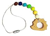 Green Hedgehog Babywearing Baby Carrier Teething Toy Silicone Teether Wooden Gender Neutral Woodland