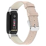 Fitbit （フィットビット）Luxe 専用バンド 交換ベルト リストバンド 本革製 男女兼用 140~205mm (アプリコット)