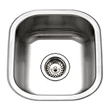 Houzer MS-1708-1 Club Series Undermount Stainless Steel Square Bowl Bar/Prep Sink [並行輸入品]