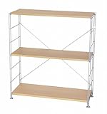 ダブルワイヤーラック 幅80×高さ90cm ナチュラル OSK-DWR-007NA