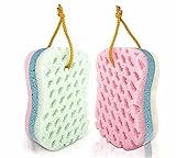 LOVESUMMER 2個 ソフトバススポンジ シャワースポンジ 癒しのボディスポンジ クレンジング&マッサージ用 特大 速乾性