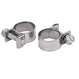 uxcell ホースクランプ ホースバンド 304ステンレススチール クランピングレンジ14mm-16mm ホース 2個入り