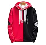 JHIJSC パーカー メンズ プルオーバー 春秋冬 長袖 フード付き 通勤 通学 男女兼用 (レッド(薄手), L)