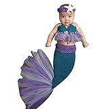 Hibote（ハイボット）Baby Girl Crochetダークブルーマーメイドテール写真写真小道具セット