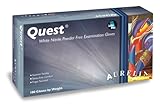 Aurelia Quest Nitrile Glove, Powder Free, 9.4 Length, 3.5 mils Thick, Large (Pack of 1000) by Aureli