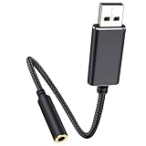 USB to 3.5ｍｍ オーディオイヤホン/マイク変換ケーブル(Rosebe) 3.5mmプラグのヘッドホン? USB外付け サウンドカード USBポート-3極（TRS）/4極（TRRS)USB - 3.5mmミニジャックイヤホン-マイク変換ケーブル (100CM)
