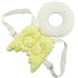 Plus Nao(プラスナオ) 赤ちゃん用 パッド付 リュック ベビー ヘッドガード リュックタイプ 頭部保護パッド 頭ガード 転ぶ 頭 ハチ セーフテ - イエロー