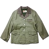 英国紳士 フォーマルに映える天然貝殻ボタン贅沢に使用した麻混テーラードジャケット（濠Du）グリーン 85cm