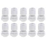 Baoblade 全5サイズ　防水　ケーブルグランド　ジョイント　コネクタ　10個セット　白い　ナイロン　 - PG 7