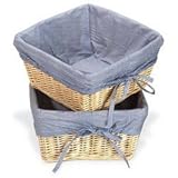 Nursery Basket 2-Pack: Natural with Navy Gingham Liner by Badger Basket [並行輸入品]