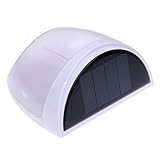 8 ledソーラーガーデンライト防水屋外ガーデンフェンスランプ庭の装飾壁太陽光発電ランプガーデン用品E5M1-warm white