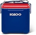 Igloo 11クォート タグアロングトゥー テールゲートクーラー 2日間の氷保存 ネイ��ビー レインボーストラップ付き