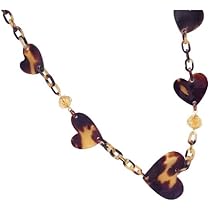 Amazon | 天然工房 べっこう屋さん 本べっ甲 ネックレス ハート バル